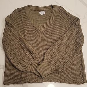 Olive Green V- Neck Sweater